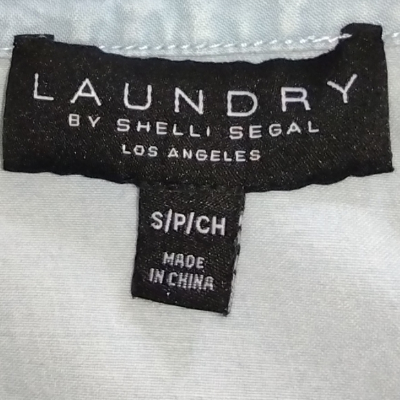 Laundry Chambray Romper Shorts Button Down Belted by Shelli Segal Size Small - Picture 12 of 15